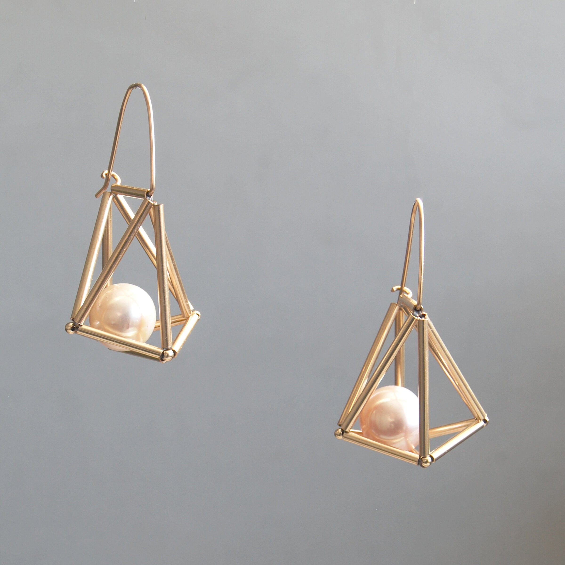 Pearls In Cages Earrings