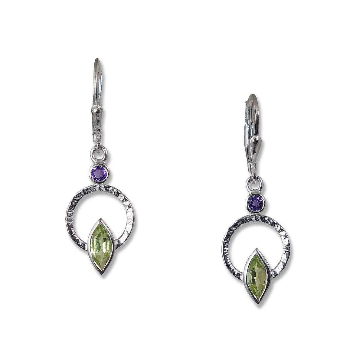 peridot with amethyst accent
