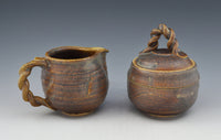 Stoneware Sugar and Creamer Set V