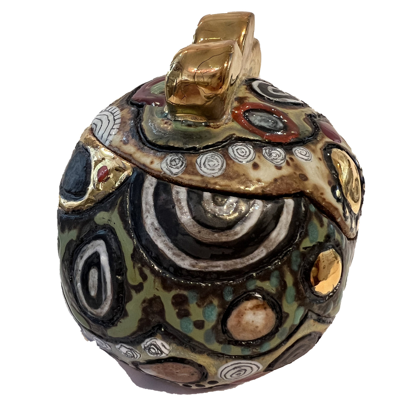 Rustic Gold Swirl Ceramic Box