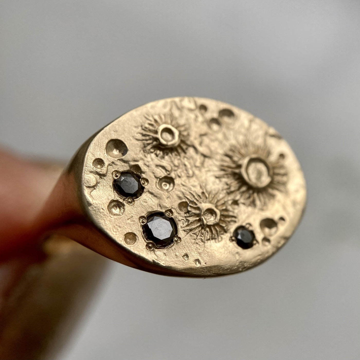 Oval Moon Signet Ring