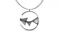 Oxidized Circled Triangles Necklace