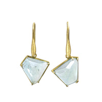 Asymmetrical Rose Cut Aquamarine Frame Earrings