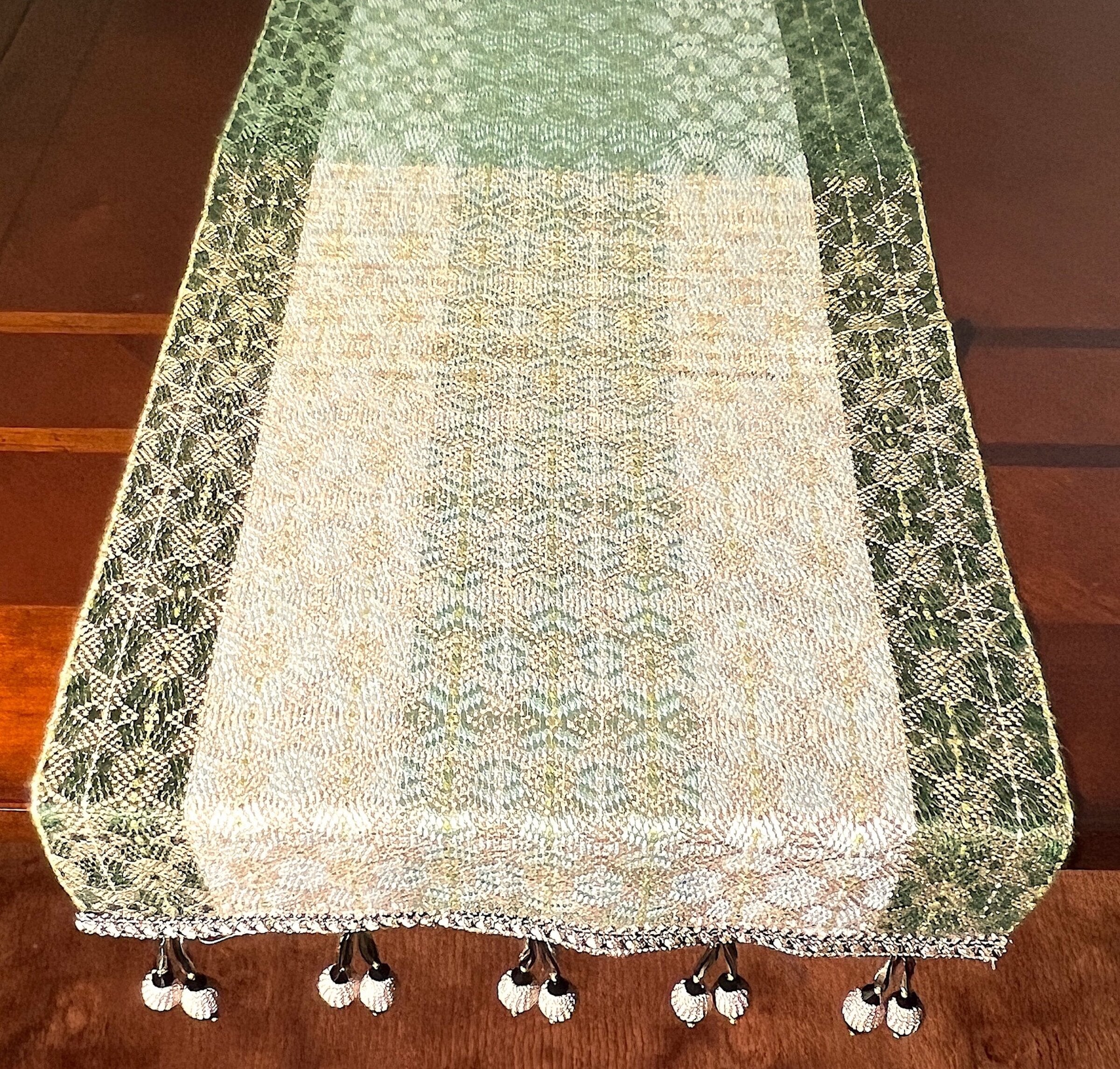 Antique Brass Handwoven Bamboo Pub Table Runner