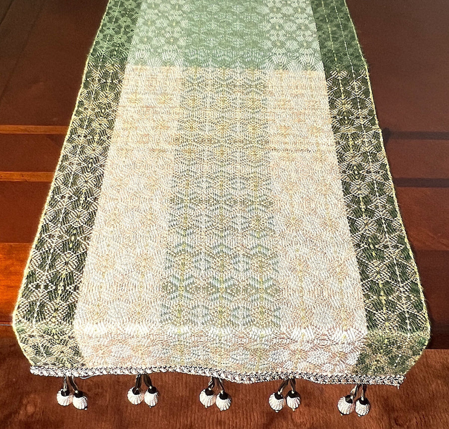 Antique Brass Handwoven Bamboo Pub Table Runner