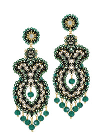 Green and Black Amphora Earrings