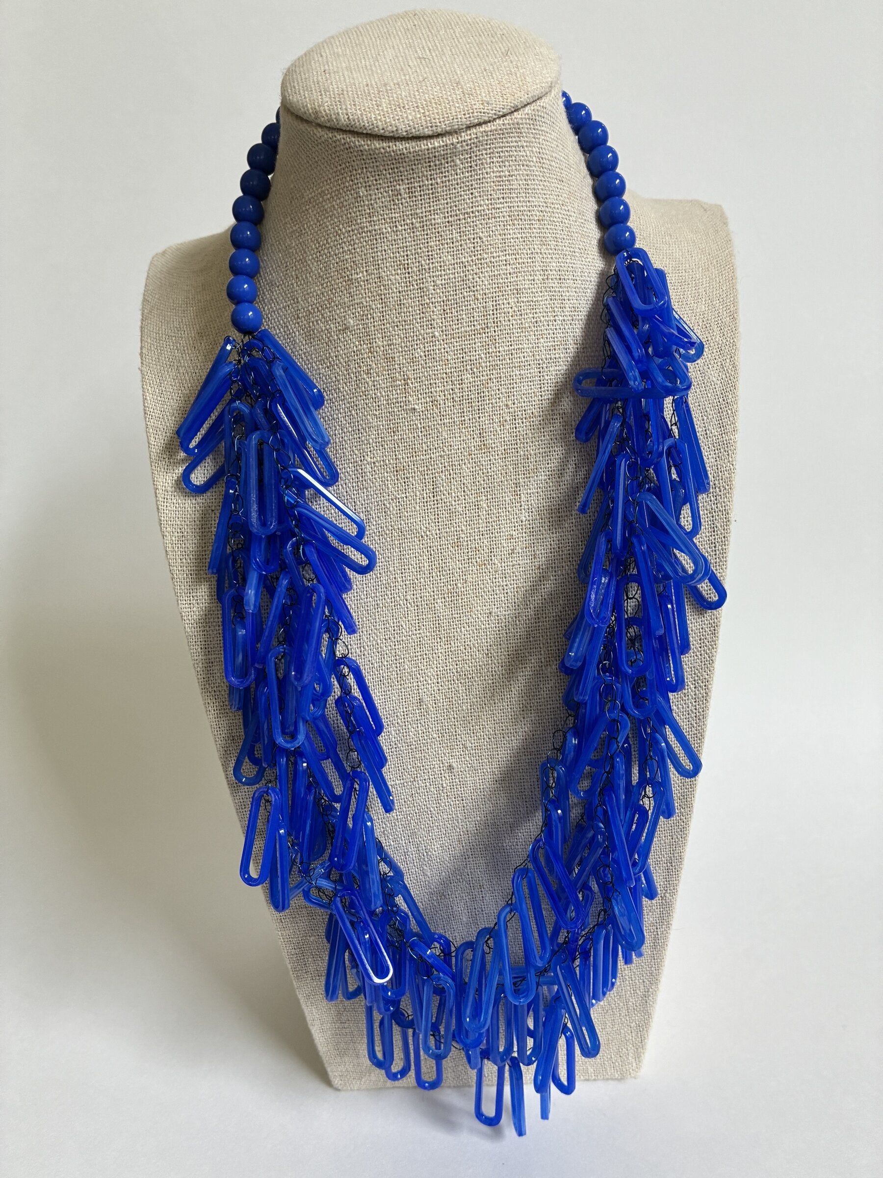 Blue Tiny Ovals Necklace