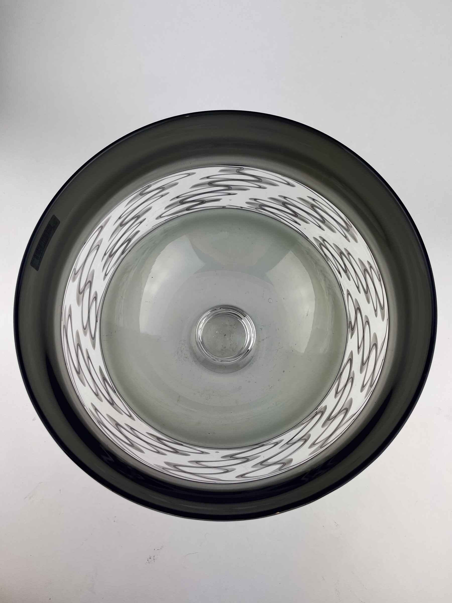 Grey Encalmo Bowl with Swirling Cane