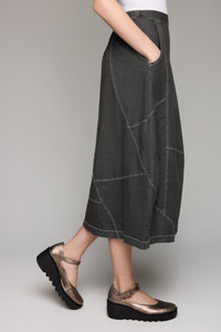 Washed Denim Pieced Skirt