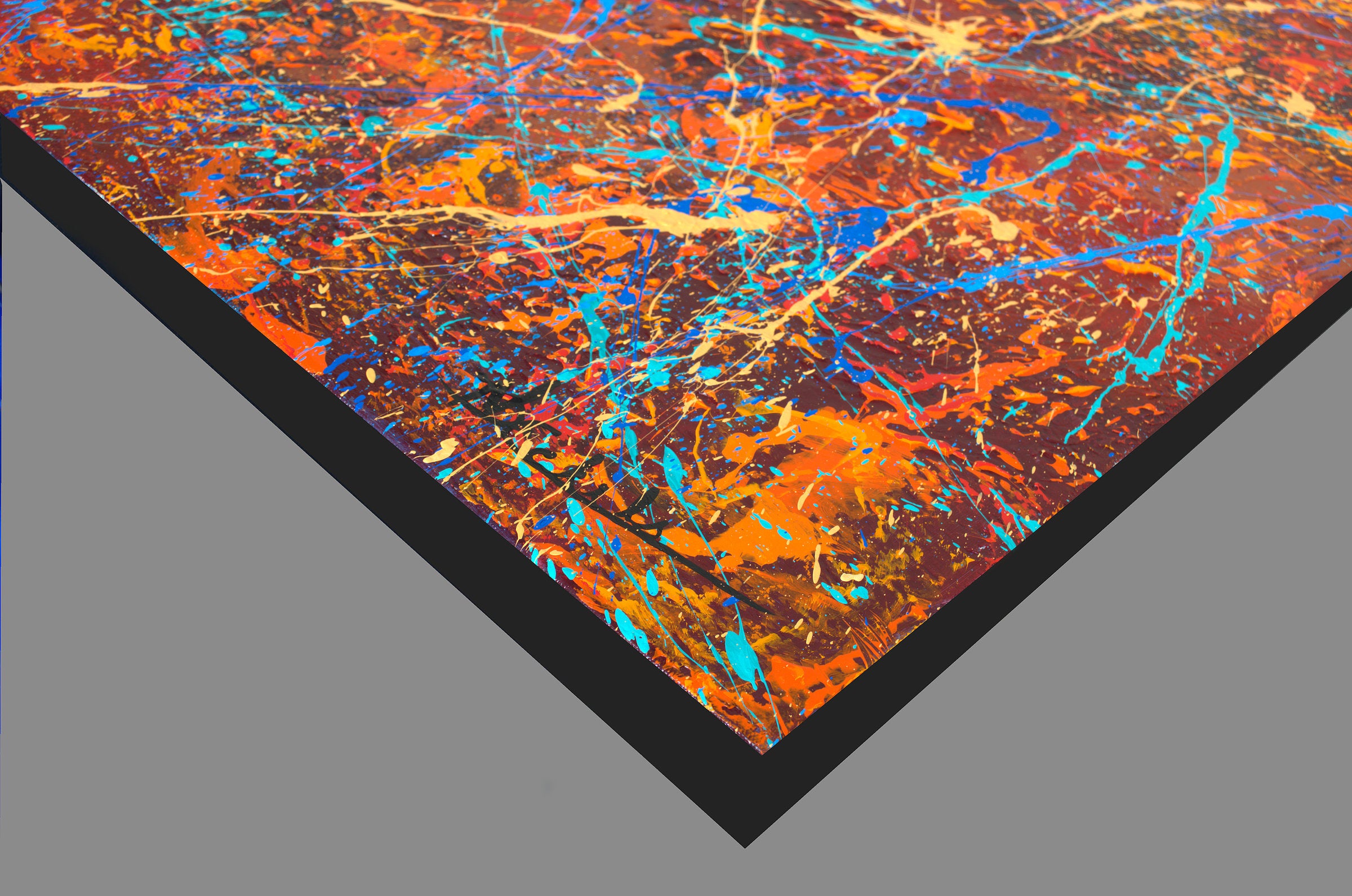 Color Chaos Diptych Side and Signature