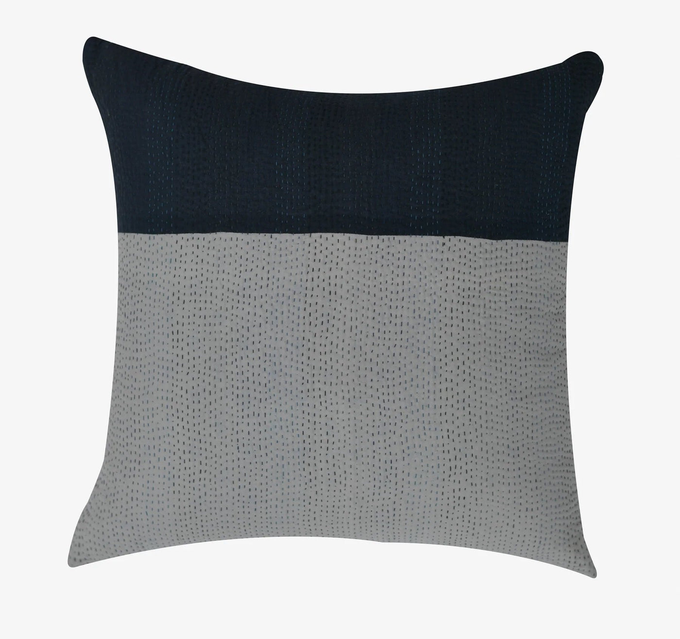 Monotone Ikat Vintage Kantha Square Pillow