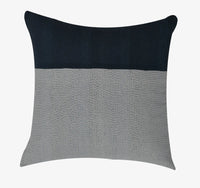 Monotone Ikat Vintage Kantha Square Pillow