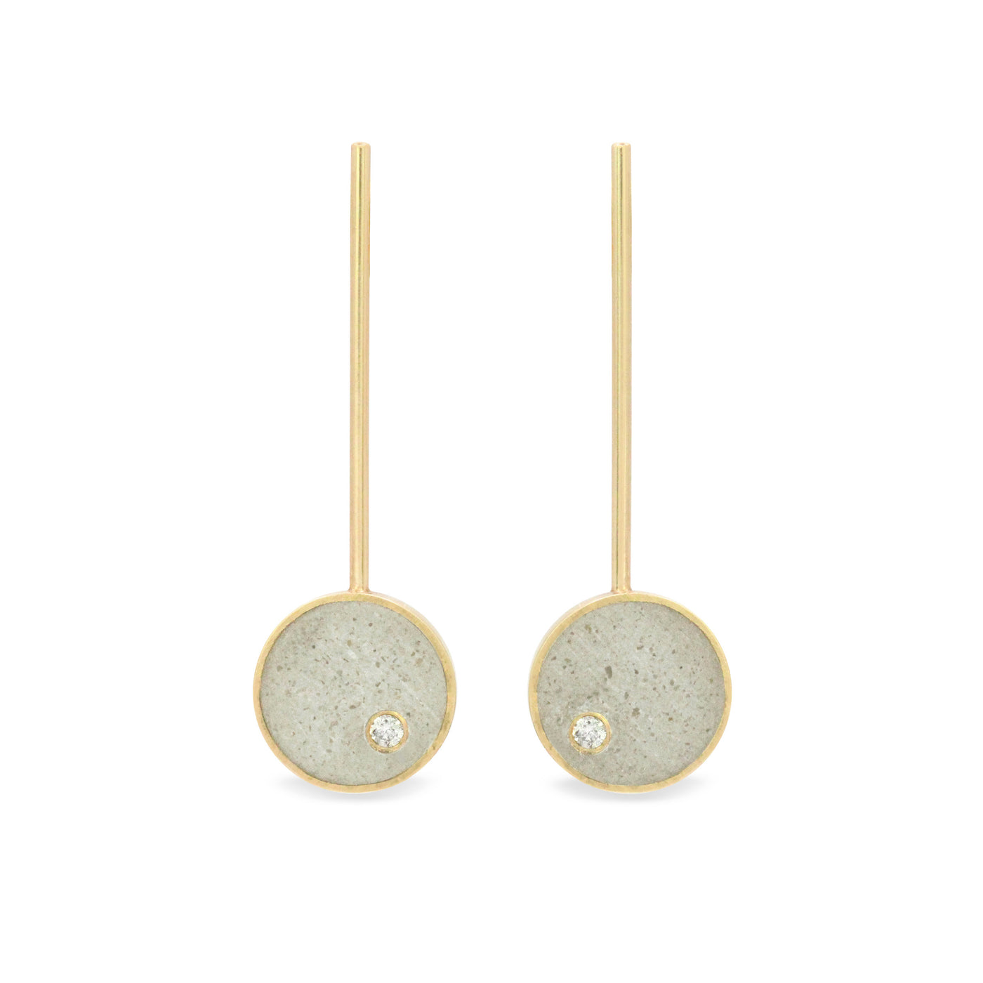14k Yellow Gold with White Concrete