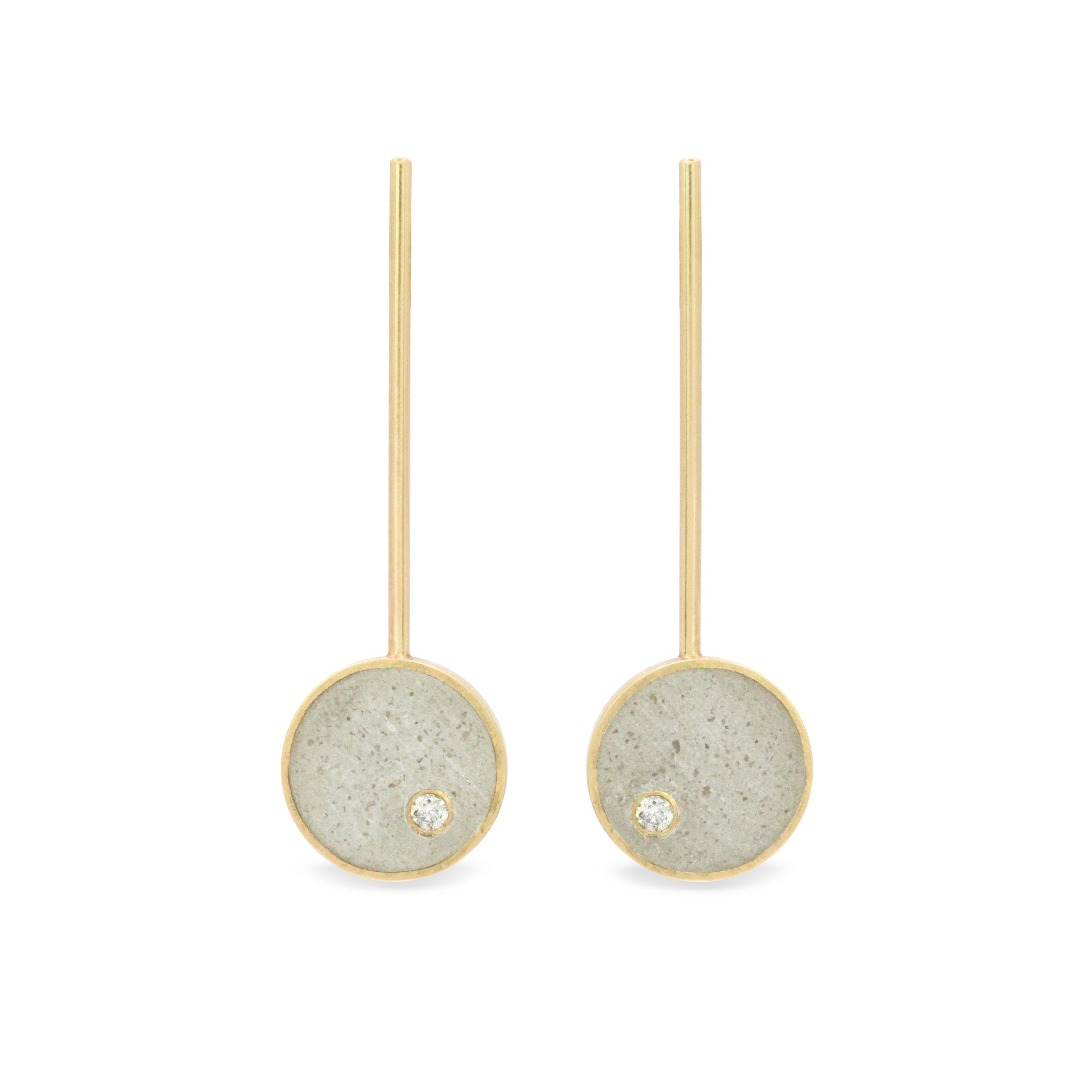 14k Yellow Gold with White Concrete
