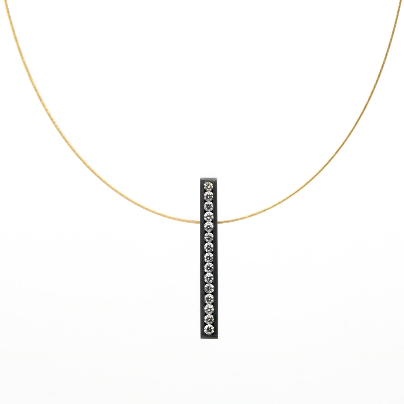 Oxidized Diamond Box Pendant