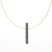 Oxidized Diamond Box Pendant