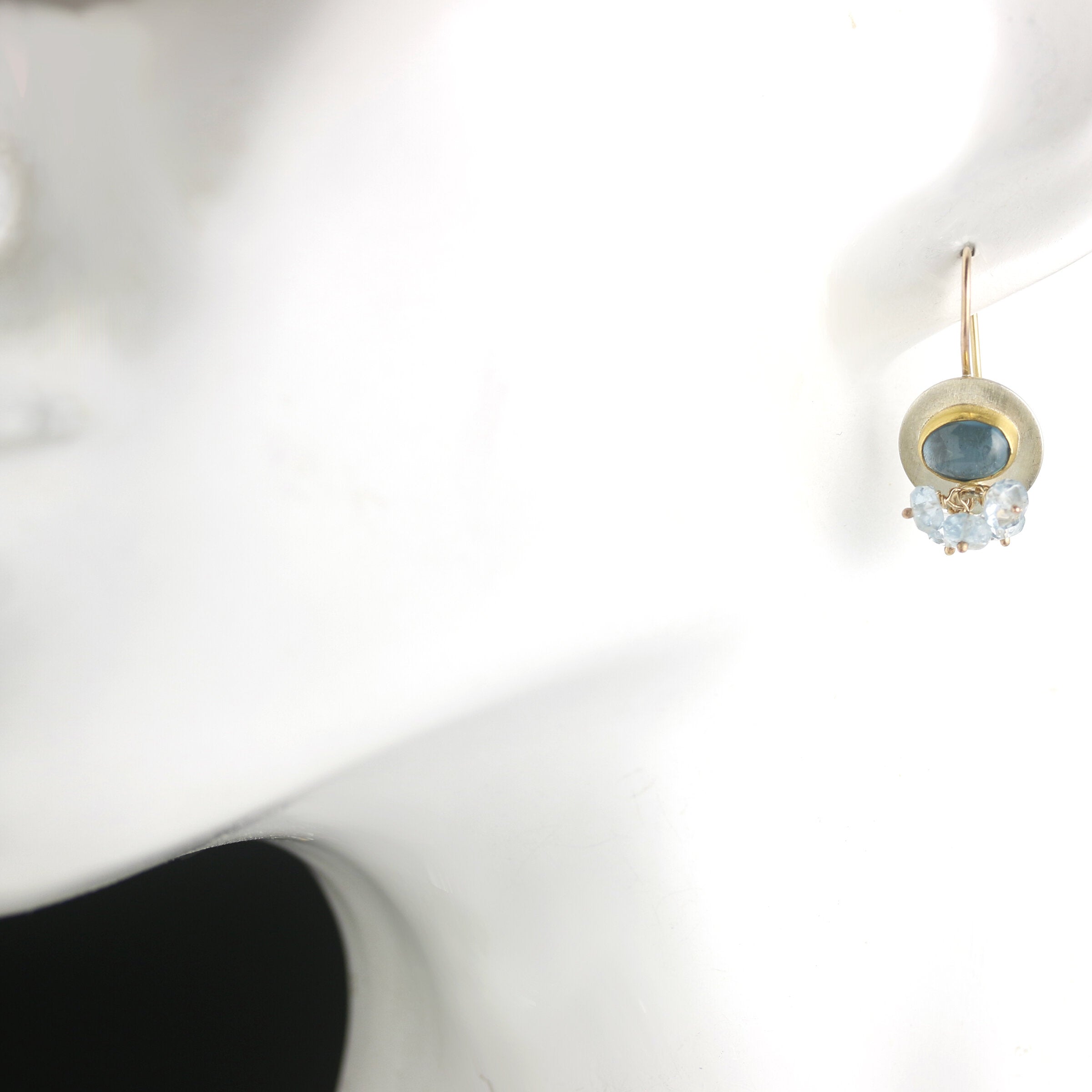 London Blue Topaz & Aquamarine Cluster Earrings