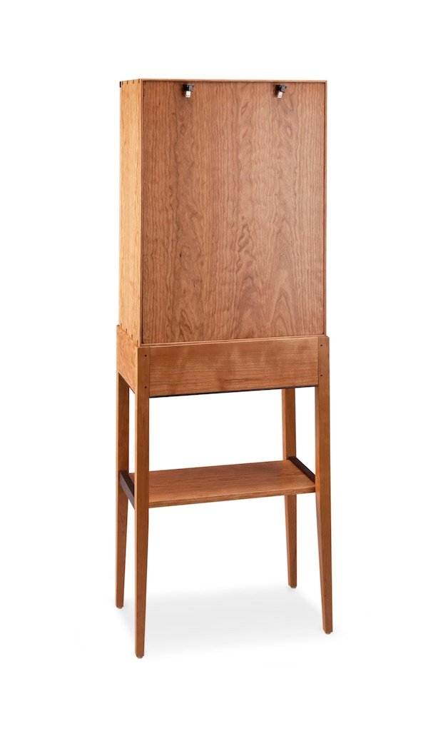 Tall Cherry Display Two Door Cabinet