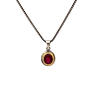 Ruby, Silver & Gold Pendant