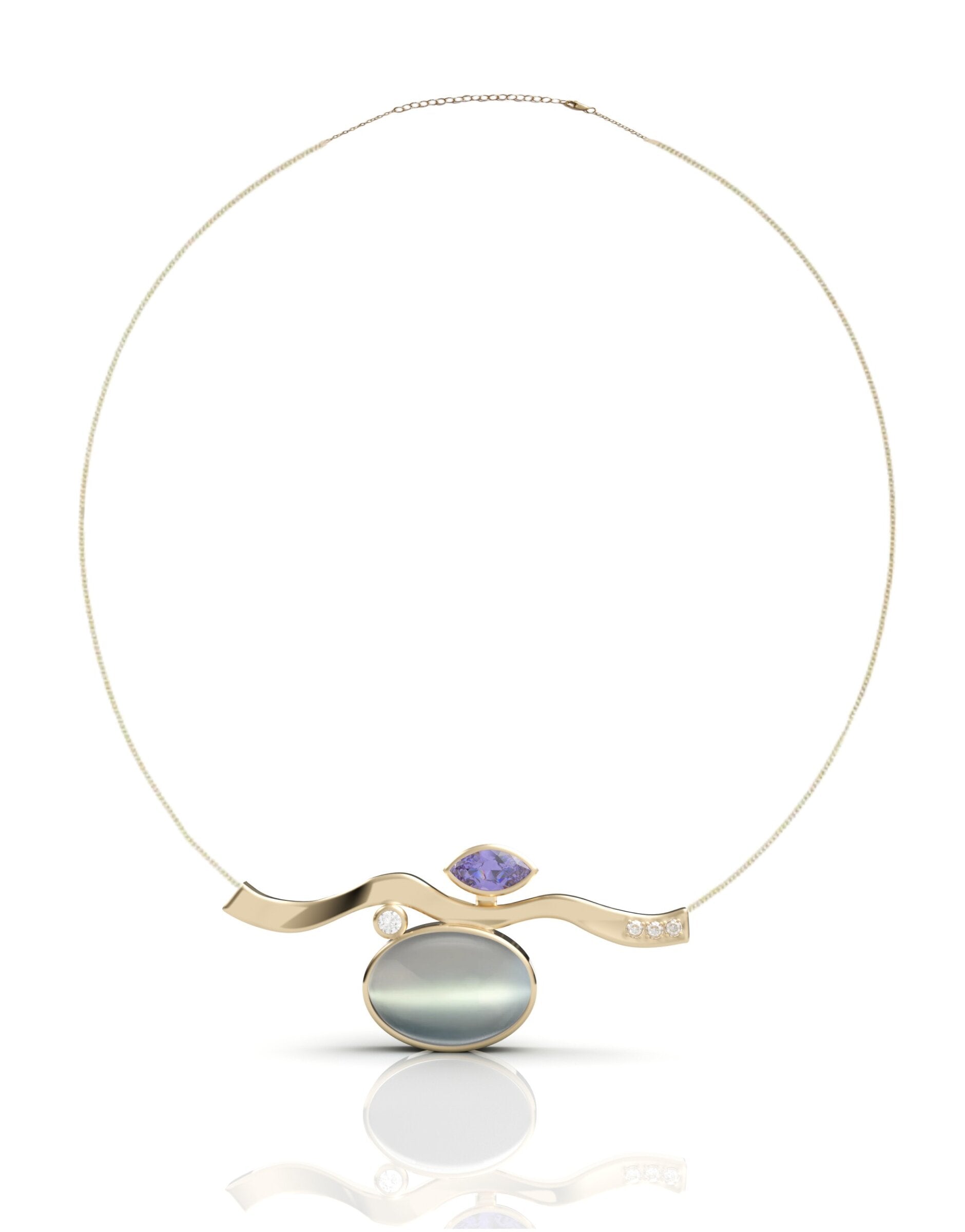 Moonstone Wave Pendant