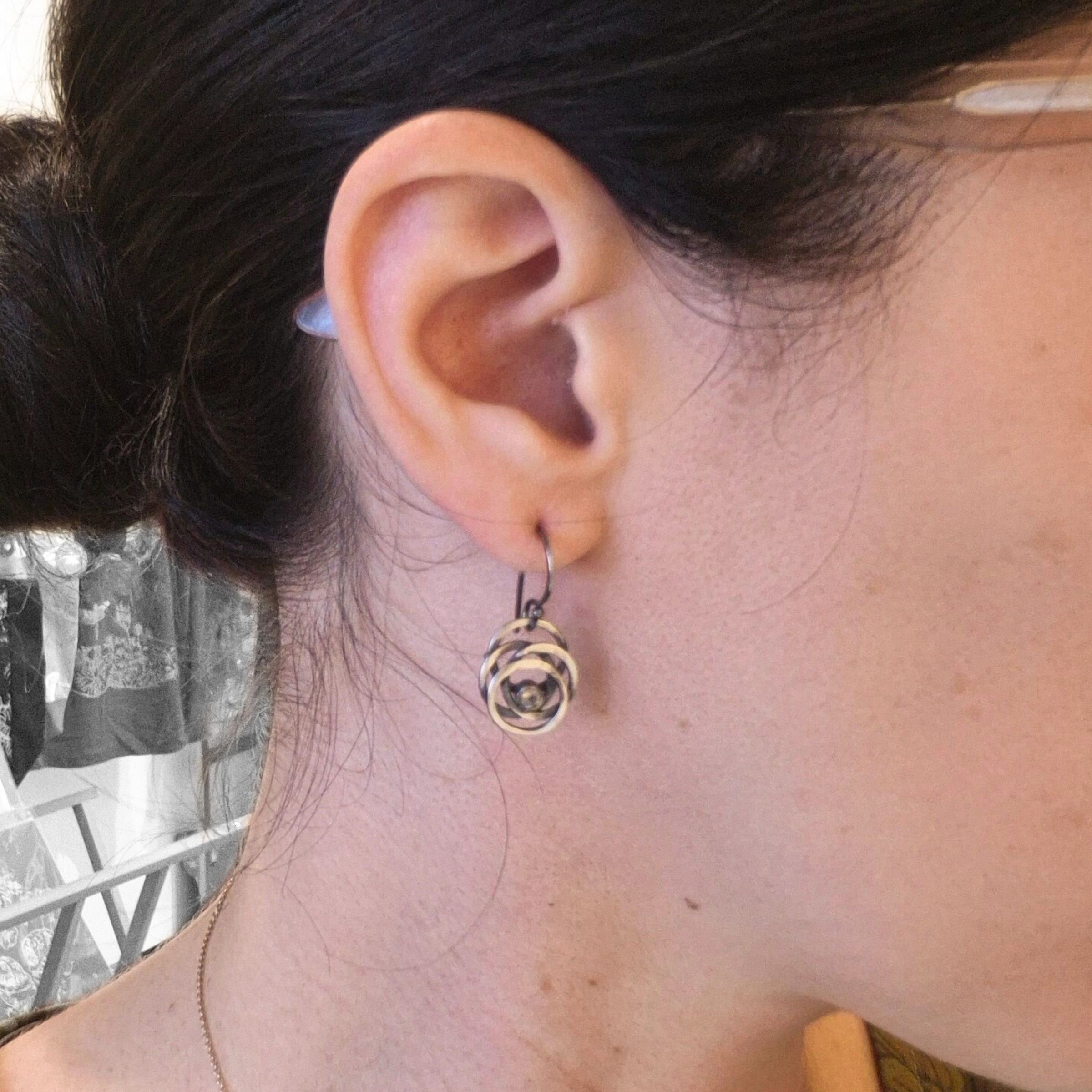 Tiny Galaxy Earrings with Topaz