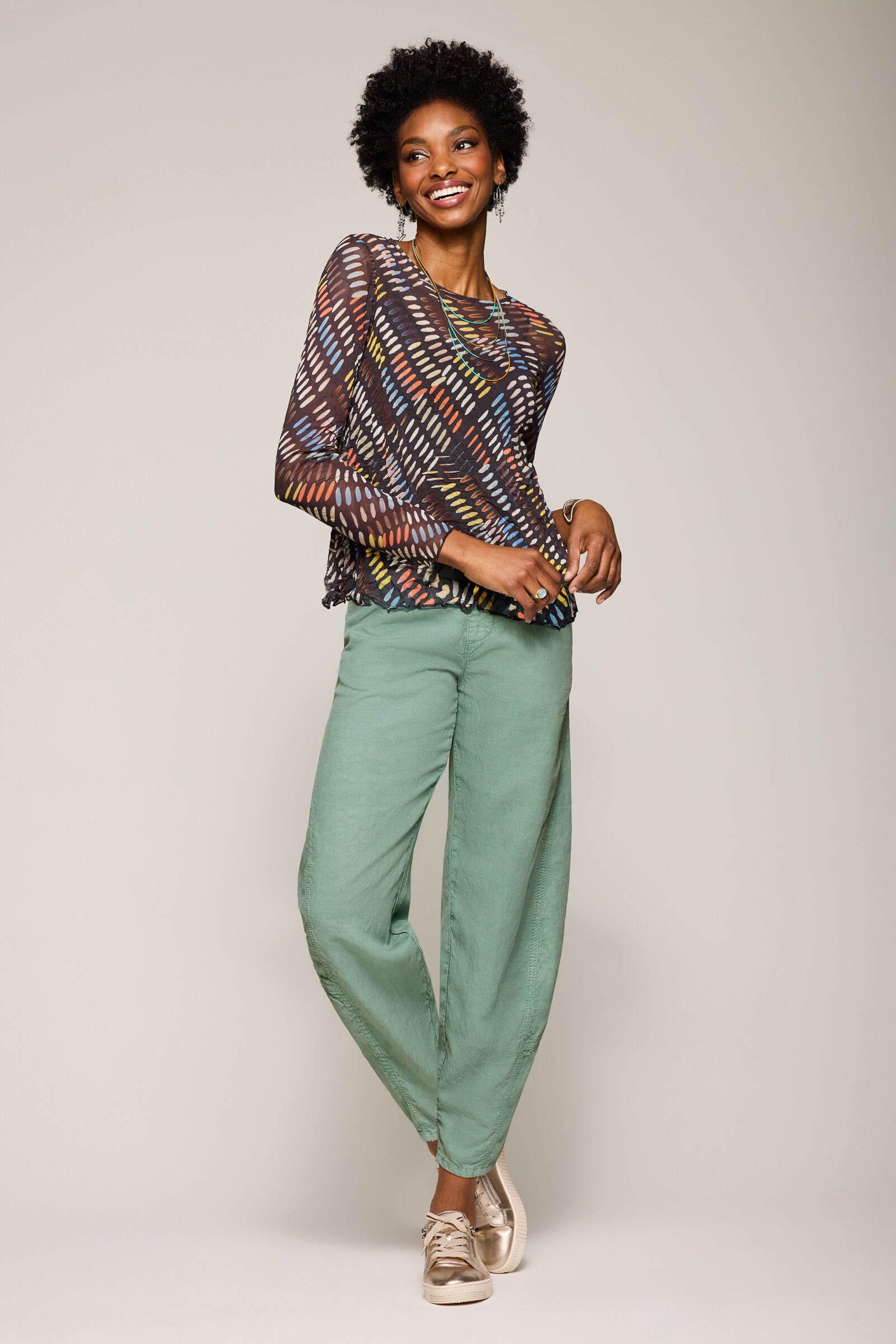 Mesh Jewel Neck Top · Artful Home