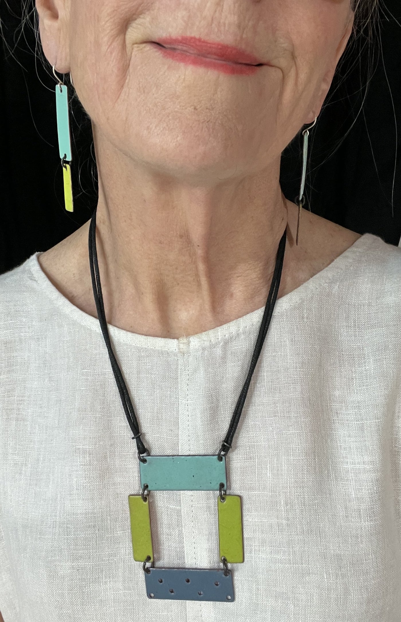 Turquoise/Chartreuse/Gray