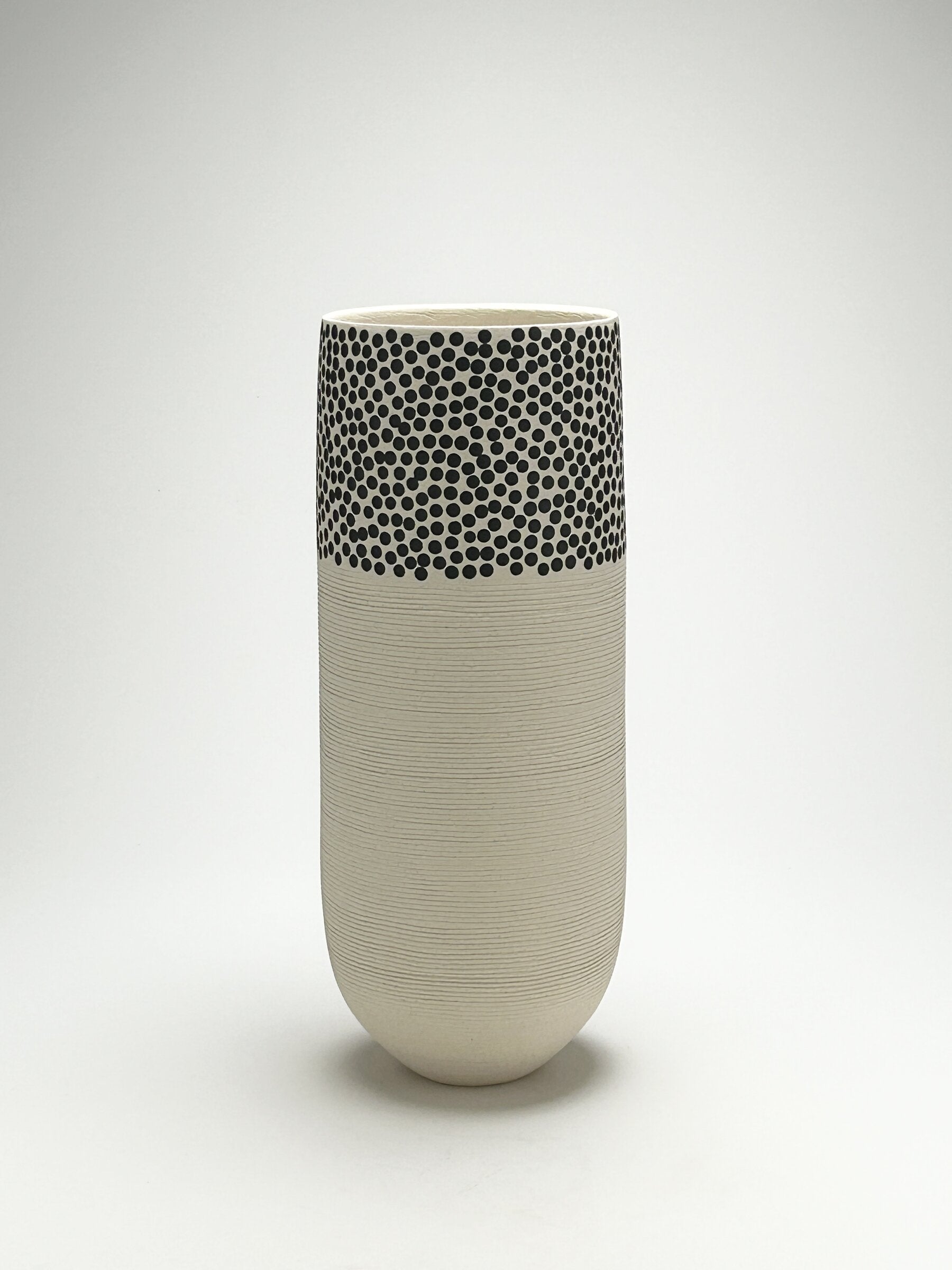 Black and White Tapered Vessel