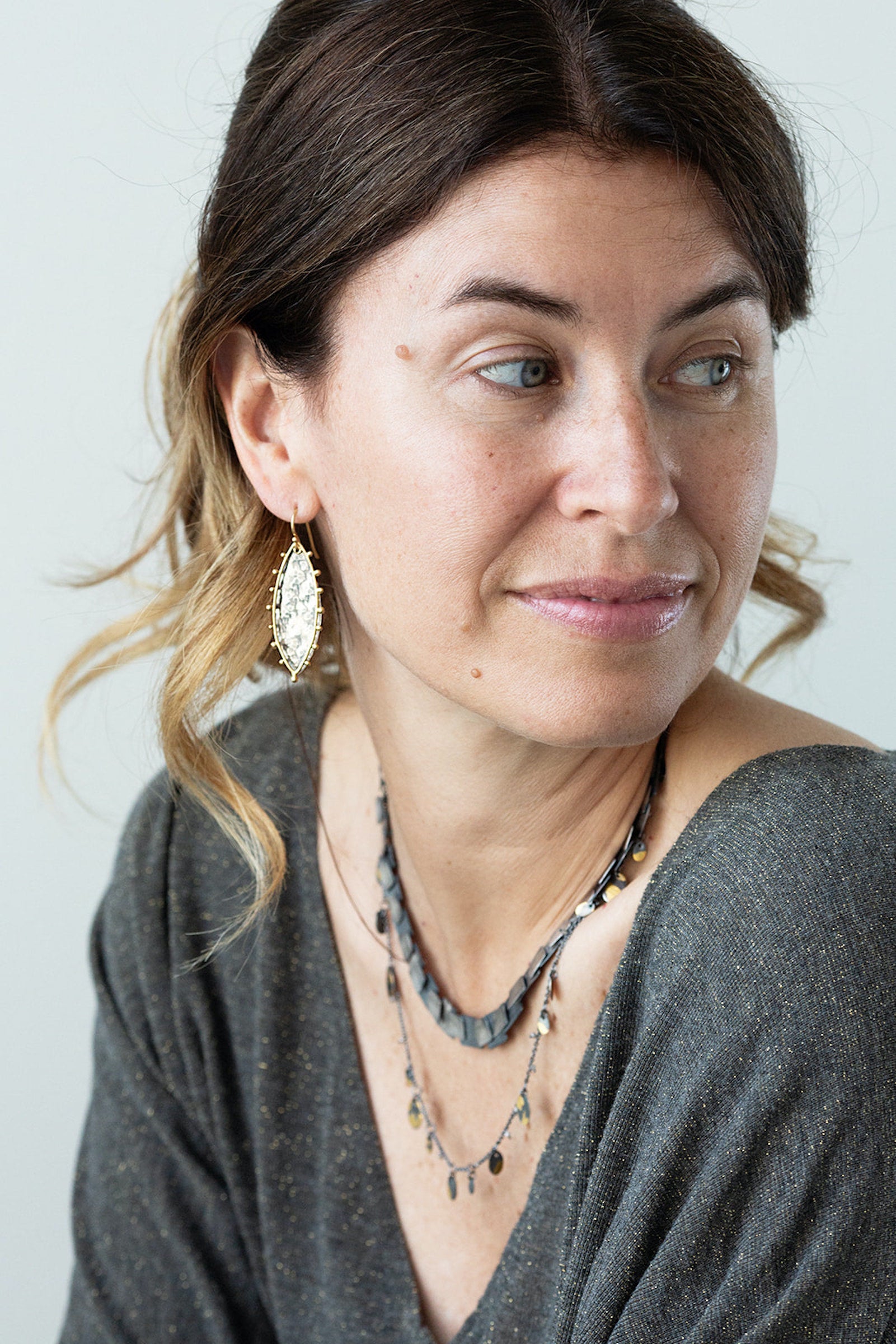 Spur Earring in Mixed Metals