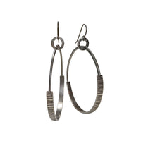 Hanging Half-Hammered Hoop Earrings