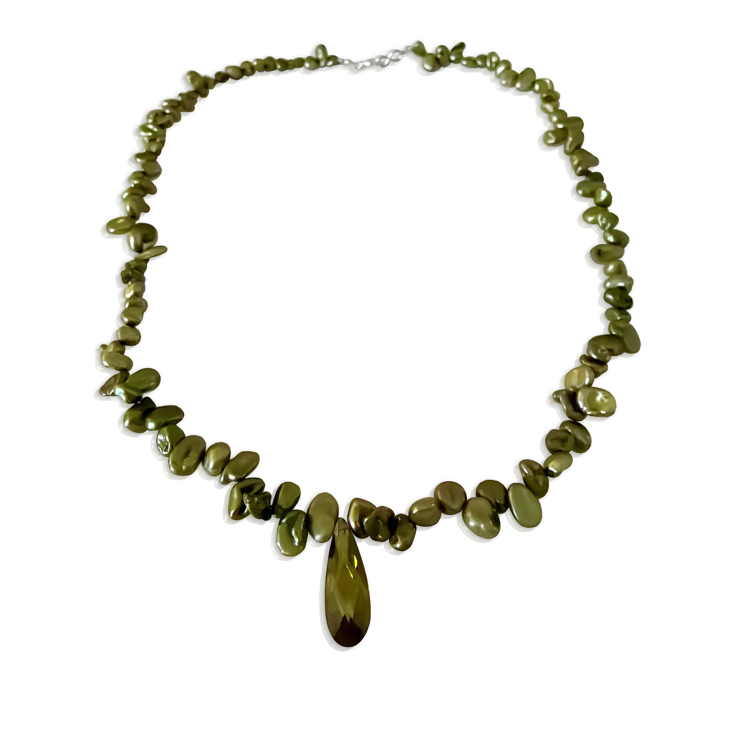 Rice Pearls & Cubic Zirconia Necklace
