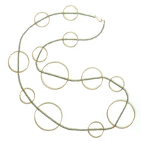 Pyrite Large & Long Circle Bubble Necklace
