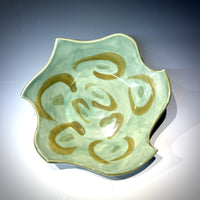Carved Porcelain Bowl #3 with Celadon Glaze