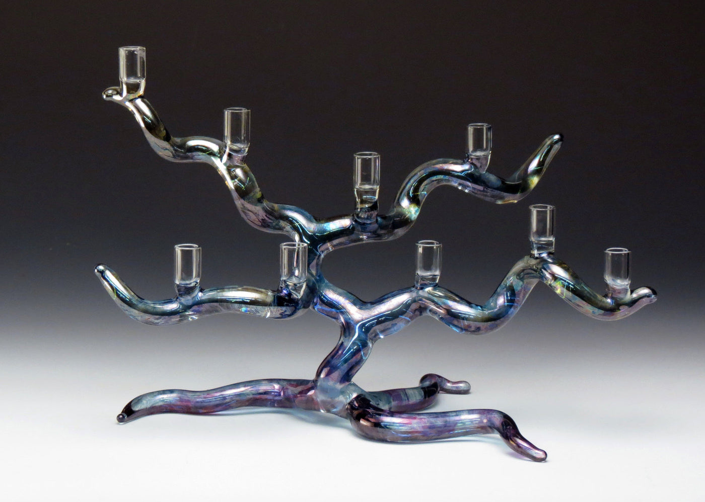 Tree of Life Menorah in Blue