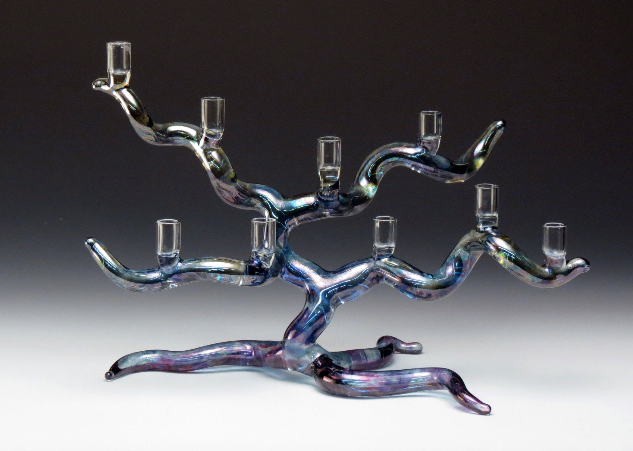 Tree of Life Menorah in Blue