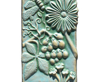 Botanical Tile in Patina Green Glaze