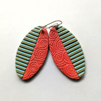 Textured Ovals & Carved Stripes Earrings