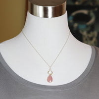 Pink Sapphire Leaf Pendant