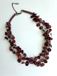 Deep Red Ceramic Bead Necklace