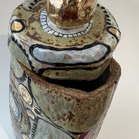 Rustic Abstract Tall Ceramic Box