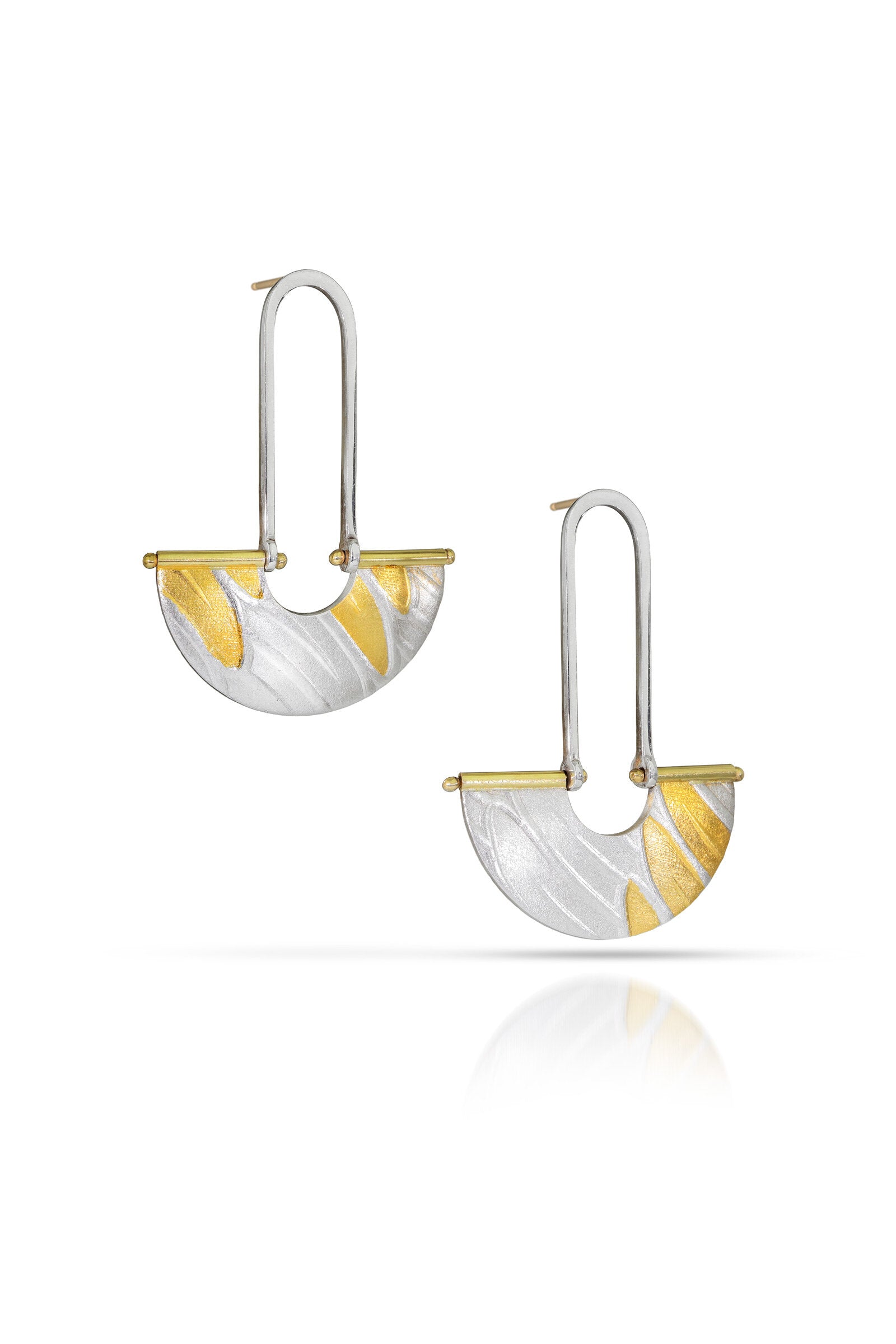 Feather Half-Moon Earrings