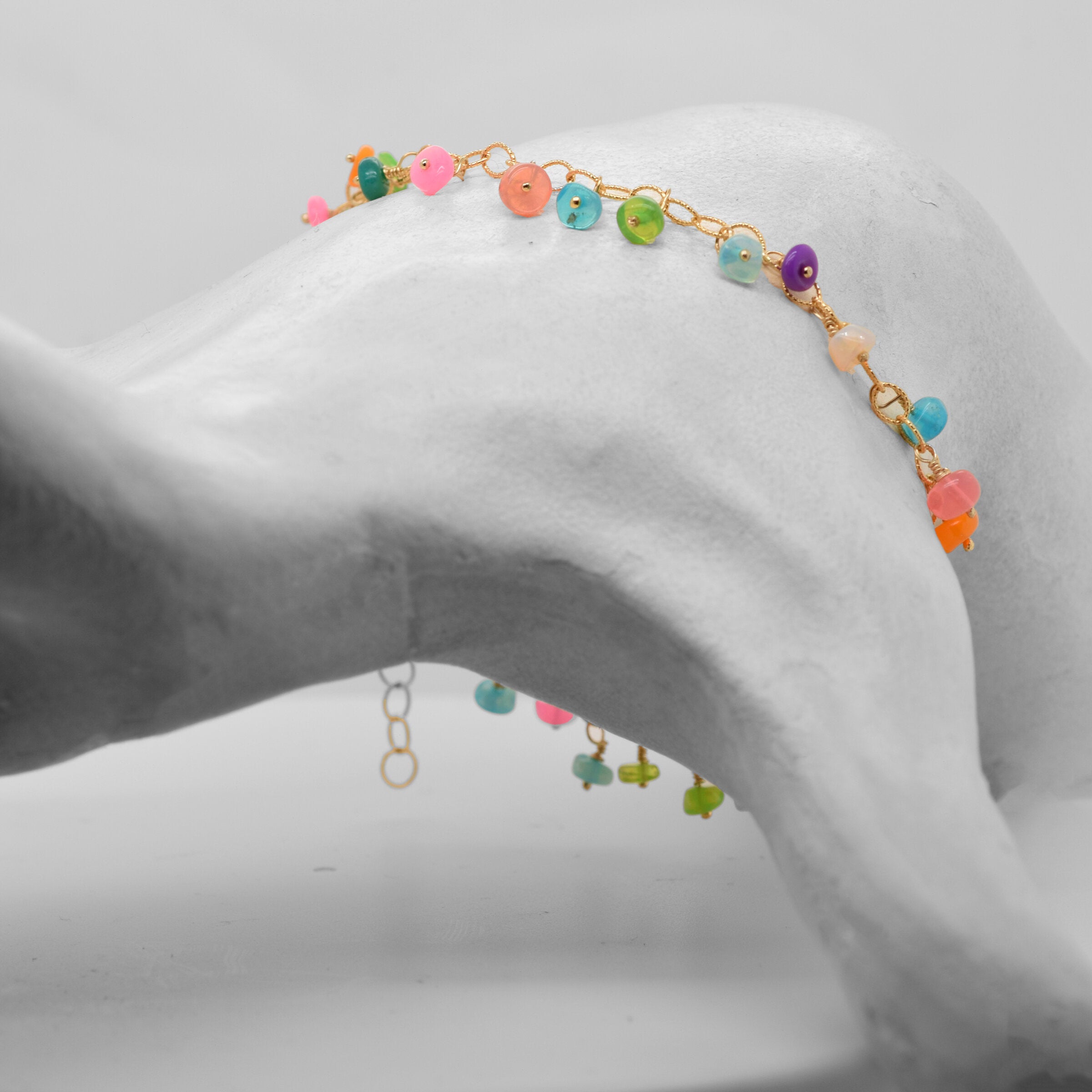 Opal Gold Charm Bracelet