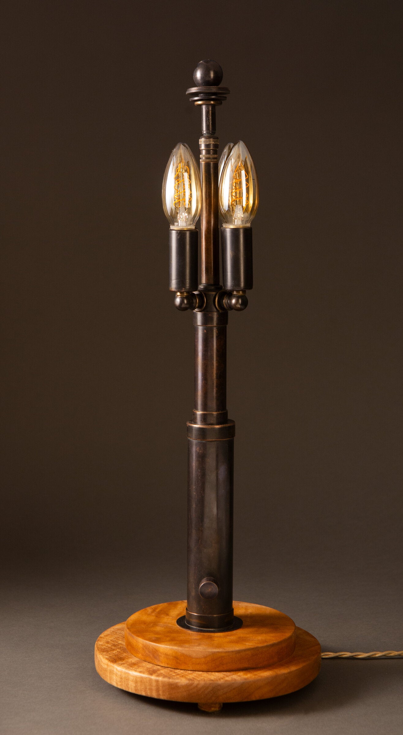 Green Iridized Copper Table Lamp