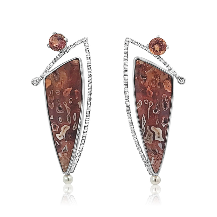 Petrified Palmwood Earrings II