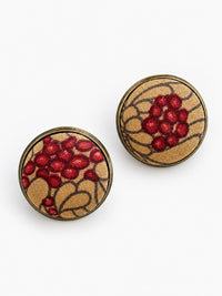 Crimson & Gold Vintage Silk Cuff Links