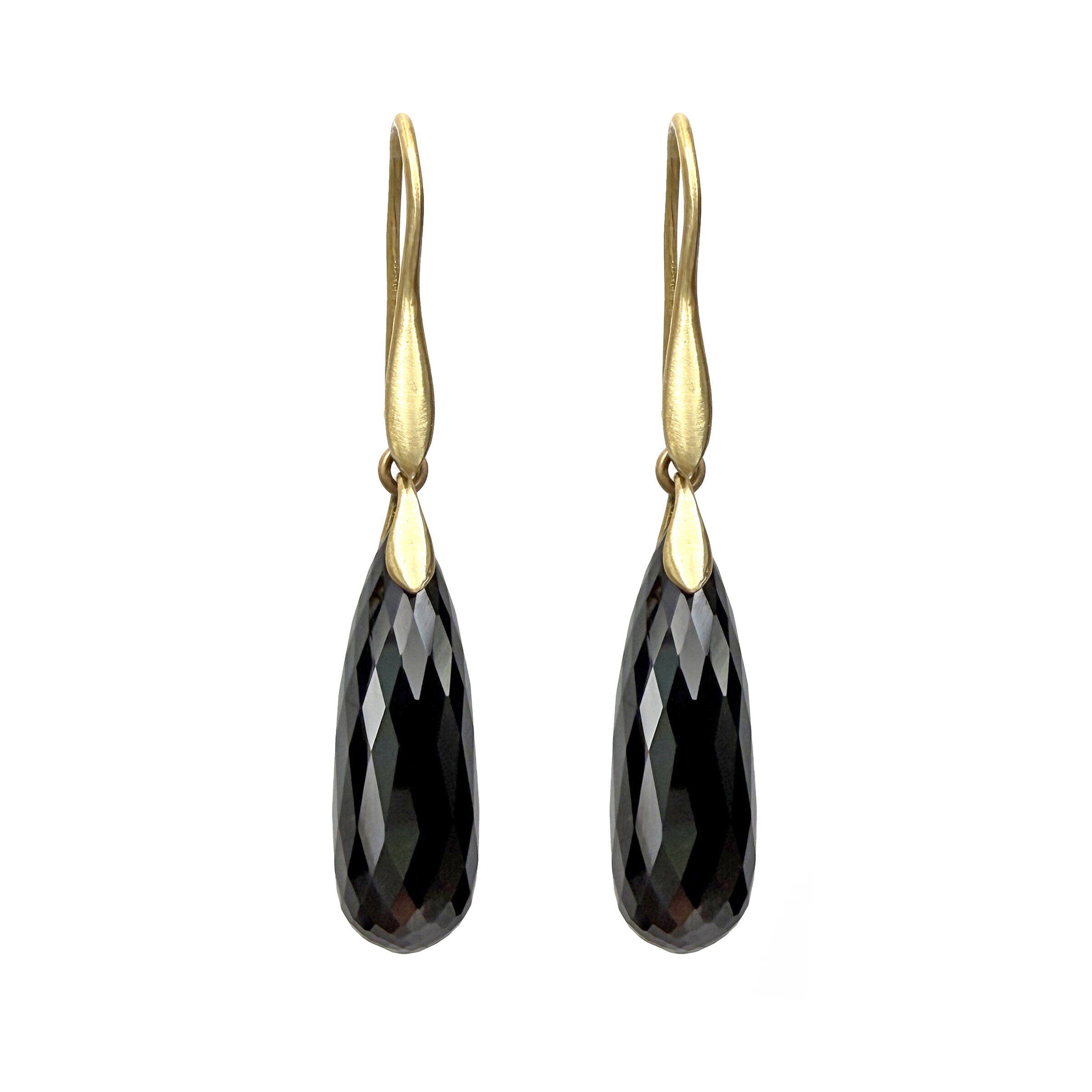 Black Spinel Briolette Dancing Earrings