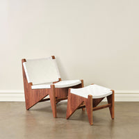 Chair and Ottoman, White
