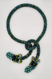 Green & Turquoise Cluster Necklace