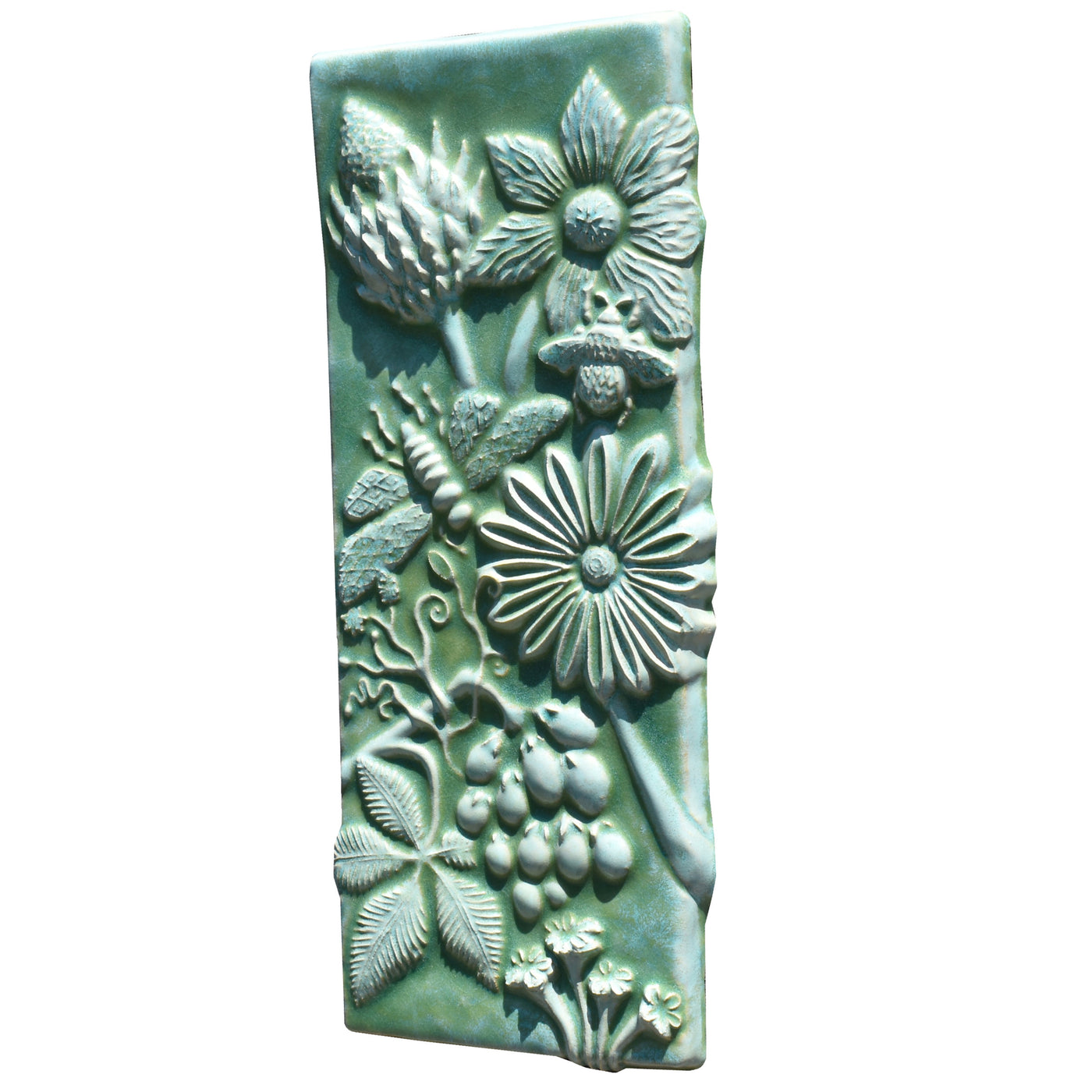 Botanical Tile in Patina Green Glaze