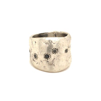 Silver Five-Diamond Ring